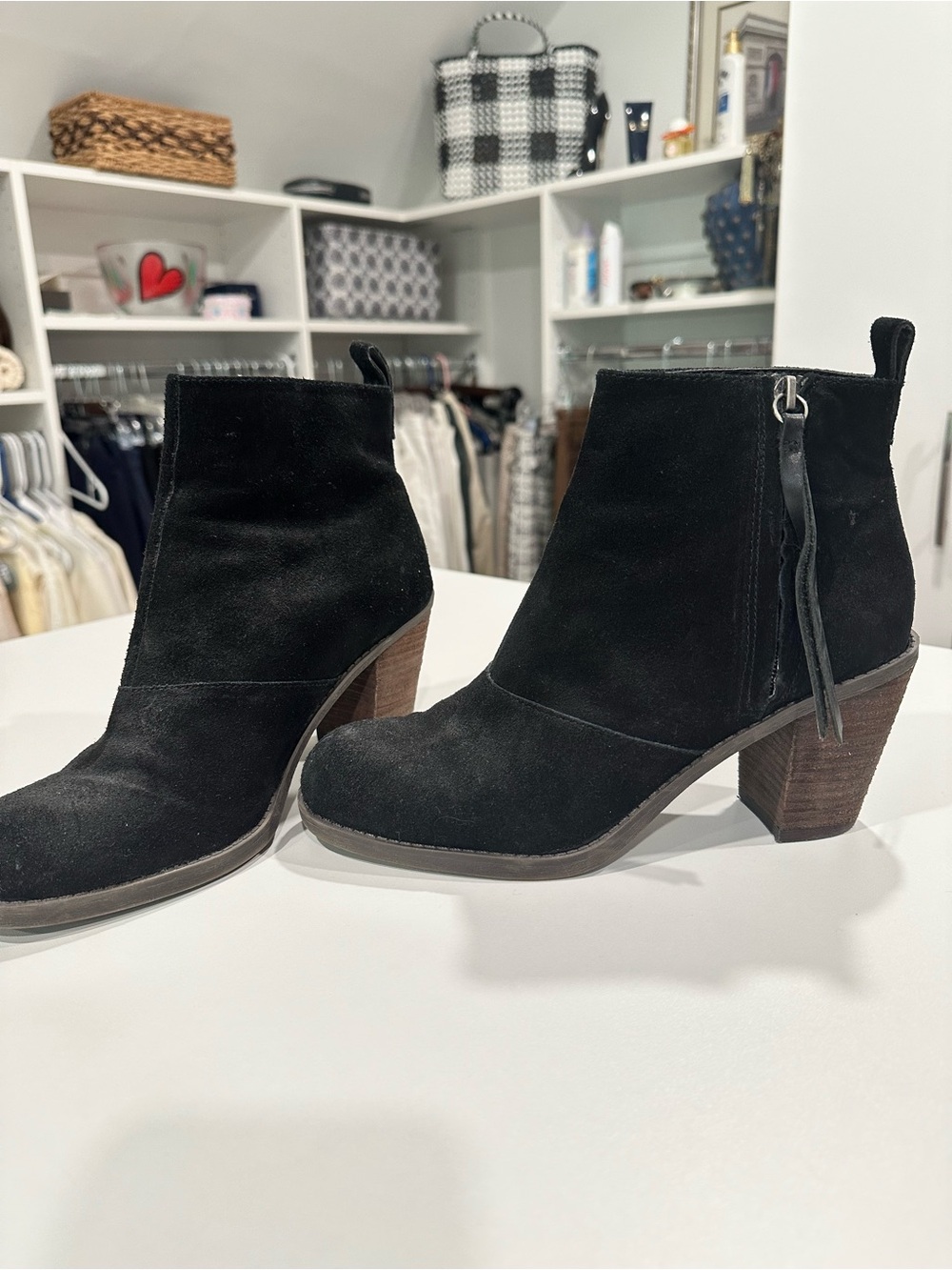 Dolce Vita Black Suede Block Heel Ankle Boots